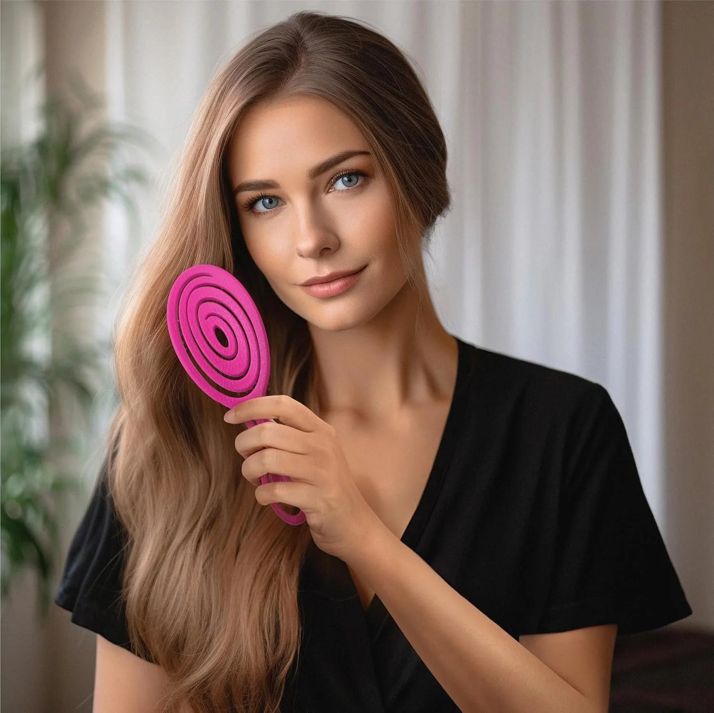 Ninabella Detangler Brush - No Tangle Hair Brush for Women, Fine, Thick and Long Hair - Hairbrush for Wet and Dry Hair, Gentle on the Scalp - Light Blue