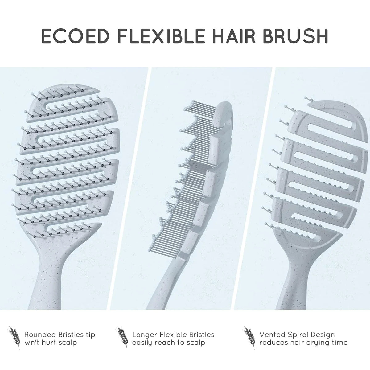Detangler Hairbrush, Soft Bristle Detangling Brush,Quick Smoothing(Natural)