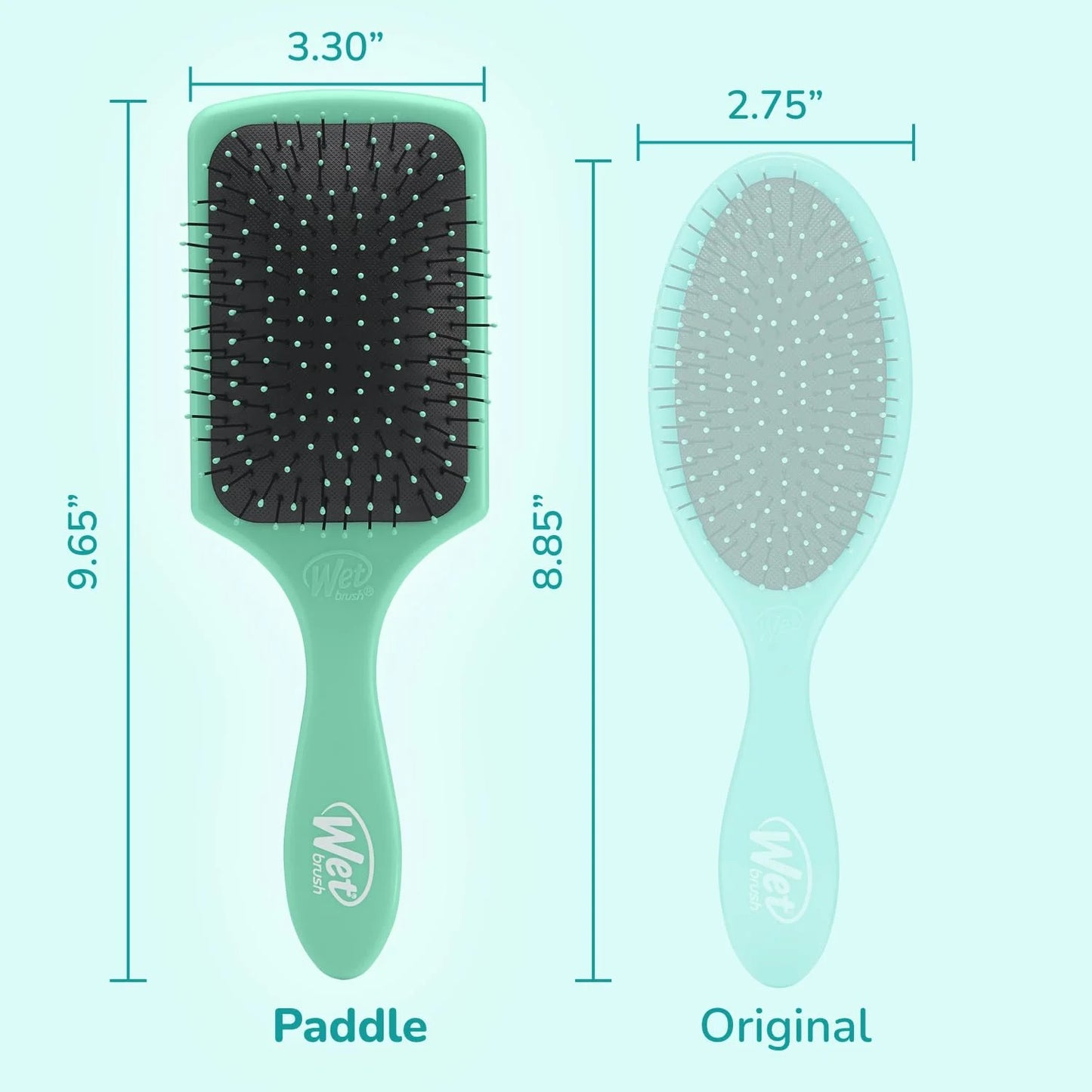 Wet Brush Refresh and Extend Paddle Detangler, Black, Detangling Brush with Infused Charcoal Ultra-Soft IntelliFlex Bristles For All Hair Types, Removes Dirt, Excess Oils & Impurities