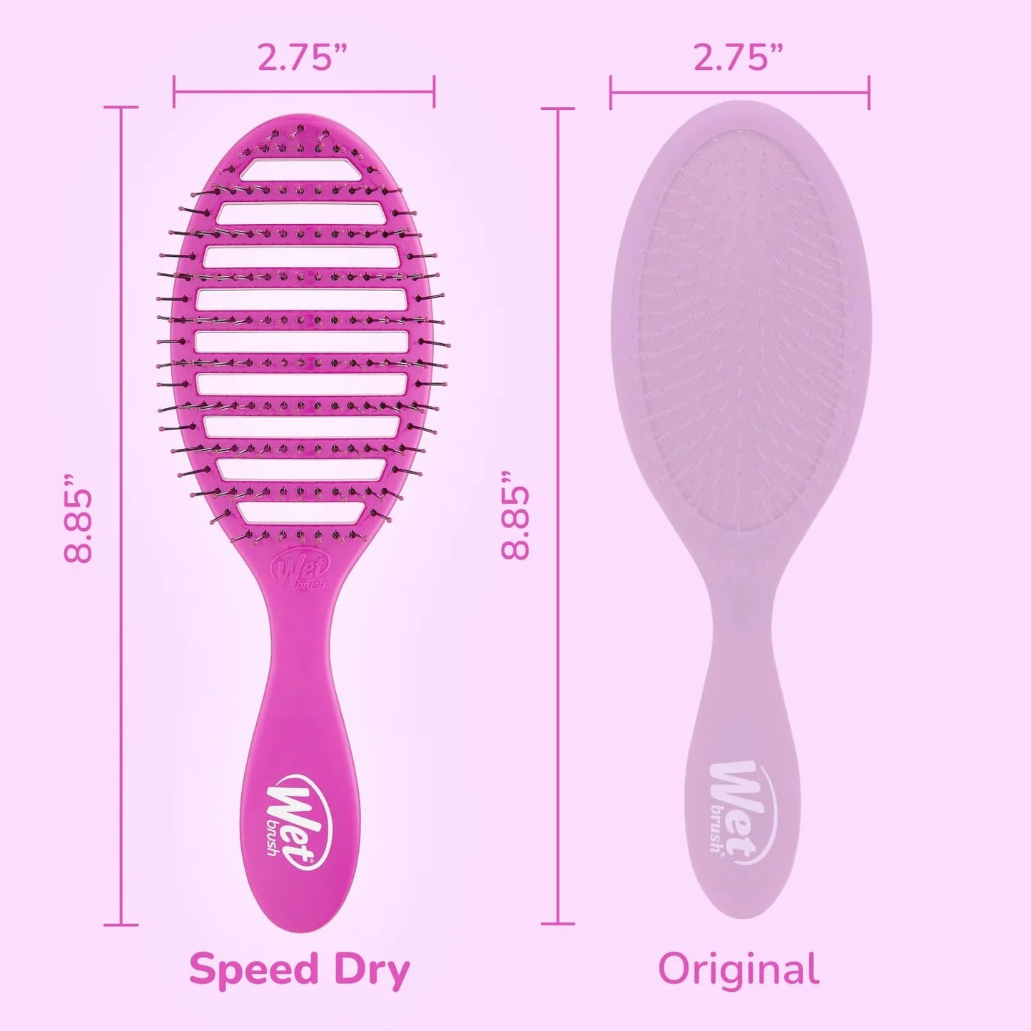 Wet Brush Refresh and Extend Speed Dry Black Detangling Hair Brush -Vented Design Ultra Soft HeatFlex Bristles Are Blow Dry Safe -Removes Dirt Excess Oils & Impurities-Charcoal Bristles (Pack of 2)