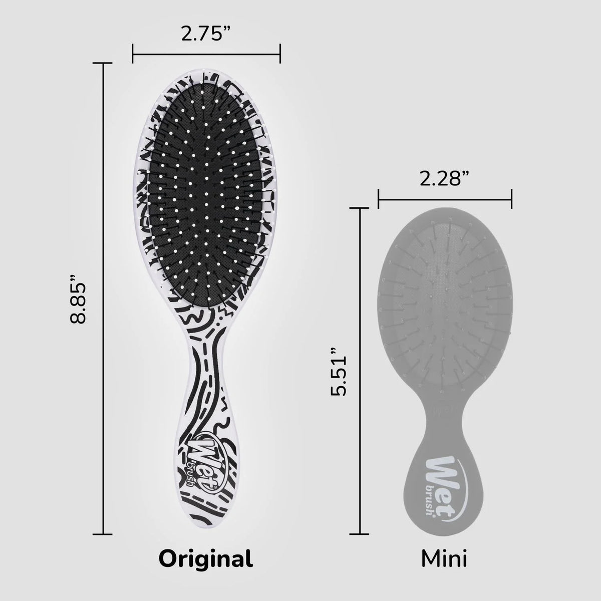 Wet Brush Original Detangler Hair Brush, Hipster Sketch, Ultra-Soft IntelliFlex Bristles, Detangling Bristles Glide Through Tangles (Wet & Dry Hair), Women & Men