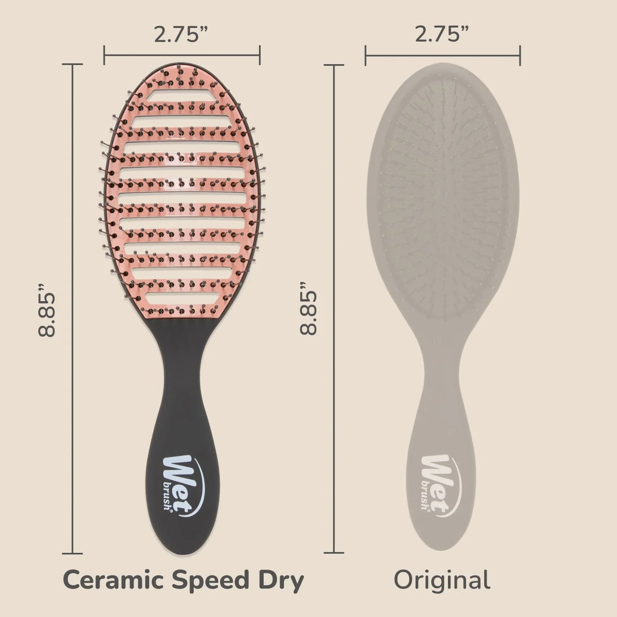 Wet Brush Ceramic Speed Dry Detangler, Black, Vented Blow-Dry Hair Brush