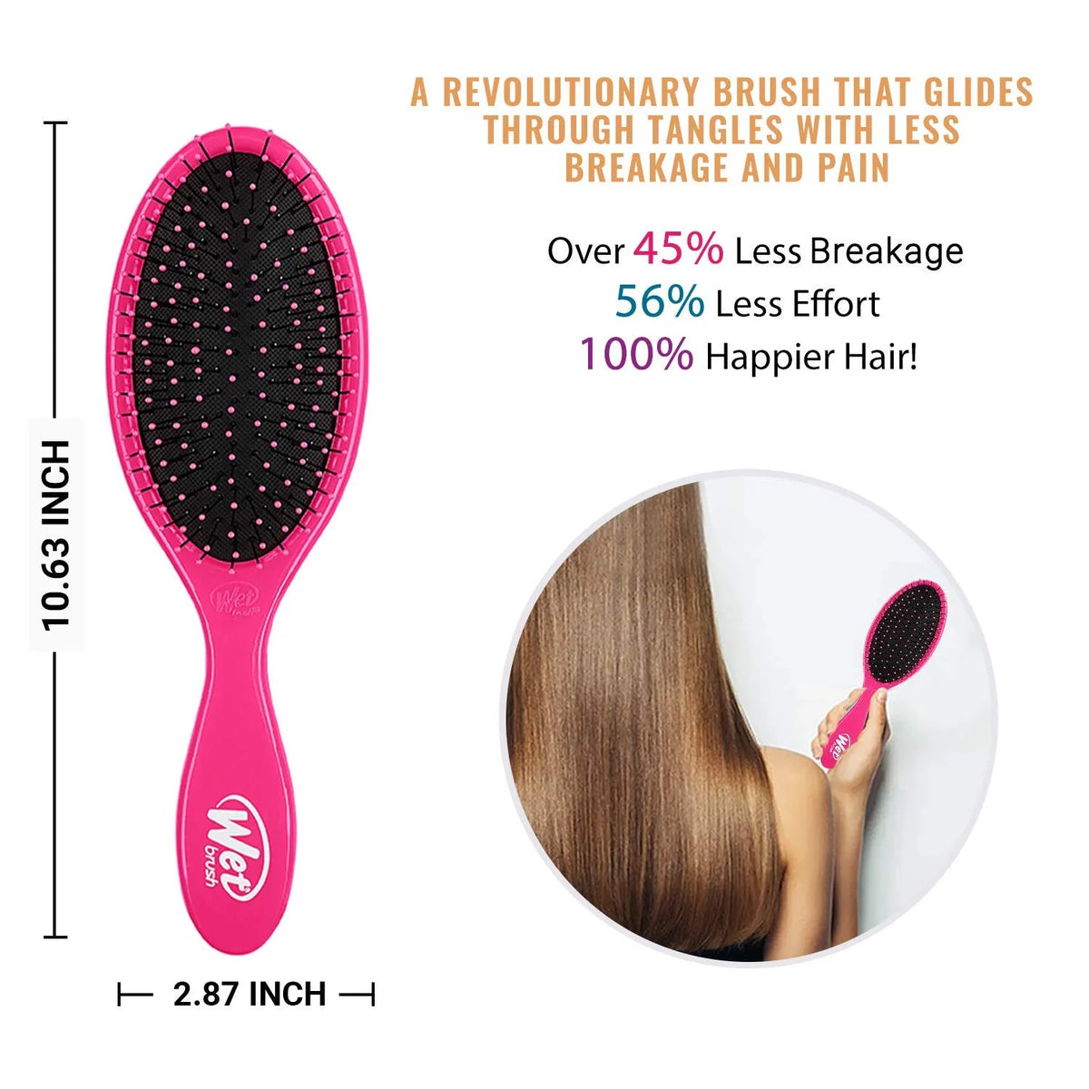 Wet Brush Original Detangler Hair Brush - Health and Peace (Pack of 2) - Exclusive Ultra-soft IntelliFlex Bristles - Glide Through Tangles With Ease For All Hair Types - Women, Men, Wet And Dry Hair