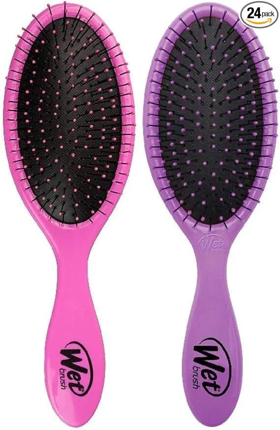 Wet Brush Detangling Brush, Original Detangler (Pink & Purple, 2 Pack), Wet & Dry Tangle-Free Hair Brush for Women & Men, No Tangle, Soft and Flexible Bristles for Straight, Curly and Thick Hair