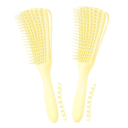 Hair Brush, Detangling Brush for Afro America/African Hair Textured 3a to 4c Kinky Wavy/Curly/Coily/Wet/Dry/Oil/Thick/Long Hair, Knots Detangler Scalp Massage Comb (2 pcs, Blue-Blue)