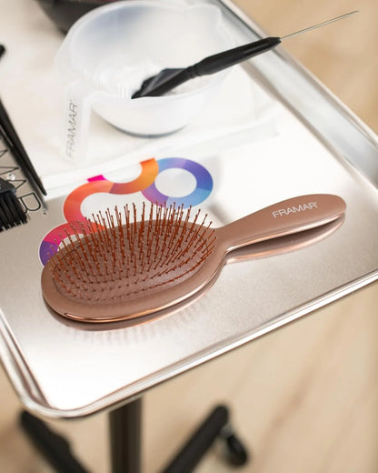 FRAMAR Checkered Hair Brush Detangler, Wet Hair Brushes For Women – Pink