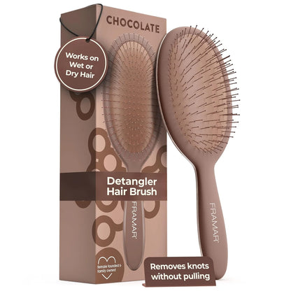 FRAMAR Checkered Hair Brush Detangler, Wet Hair Brushes For Women – Pink