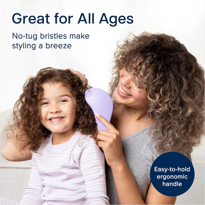 Crave Naturals Biggie Glide Thru Hair Brush - Detangler Brush for Curly, Straight, Wet or Dry Hair - Gentle Detangling Brushes for Adults, Kids, Toddlers - Hair Accessories for Women, 8.4x3.4" - Black