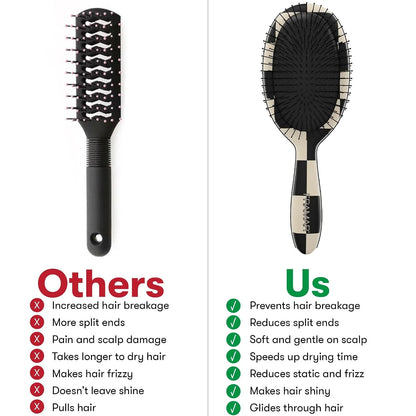 FRAMAR Checkered Hair Brush Detangler, Wet Hair Brushes For Women – Pink