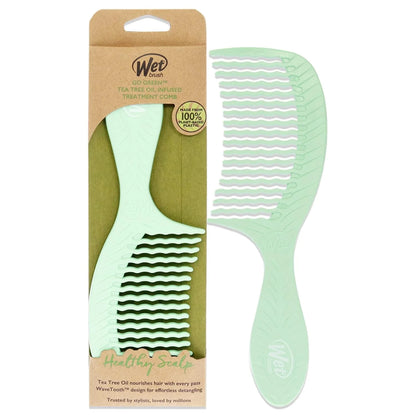 Wet Brush Go Green Charcoal Infused Treatment Comb - Wide Tooth Hair Detangler with WaveTooth Design that Gently and Glides Through Tangles - No Split Ends and No Damage