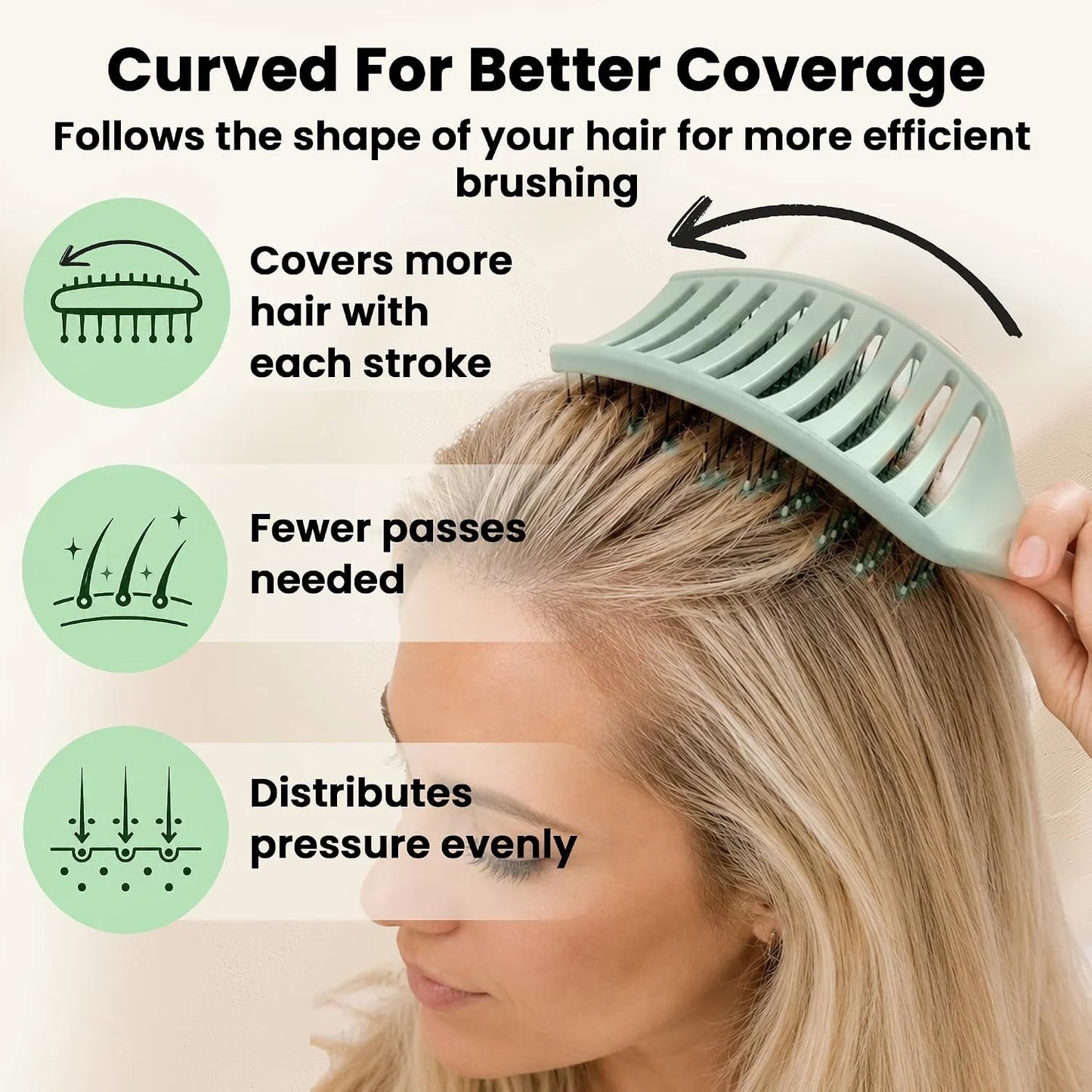 Herstyler Vent Brush for Hair - Detangler for Faster Blow Drying - Black