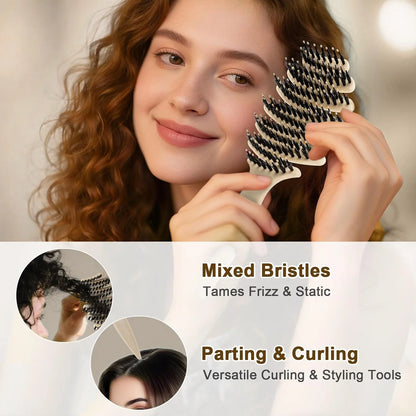 Natural Boar Bristle Hair Brush for Fine Hair - A Great Gift