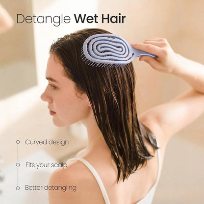 AIMIKE Spiral Flex Hair Brush for Fine Hair, Gentle Detangler for Women