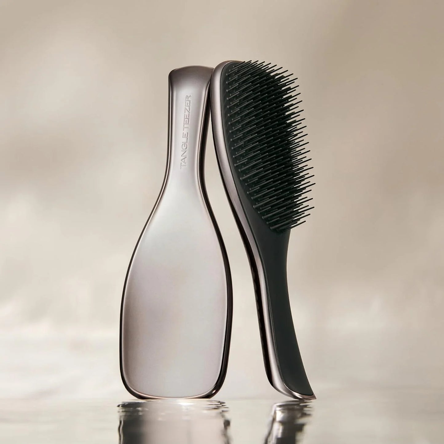Tangle Teezer Chrome Detangler Mini Hair Brush, Straight to Curly, Pink