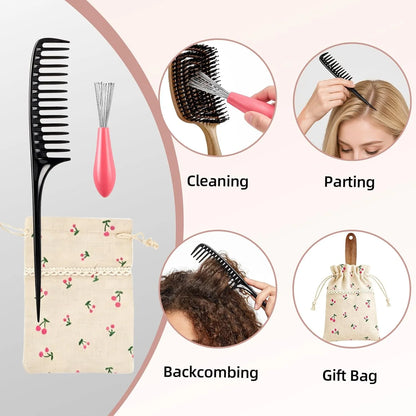 Hair Brush Detangler - Curved Vented Detangling Hair Brush for Women Men, Paddle Brush for Curly Straight Hair, Wet and Dry Styling, Faster Blow Drying