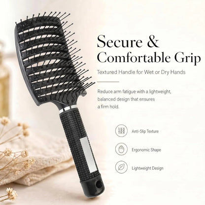 Curved Vented Hair Brush,Detangler Brush Faster Blow Drying for Women, Men