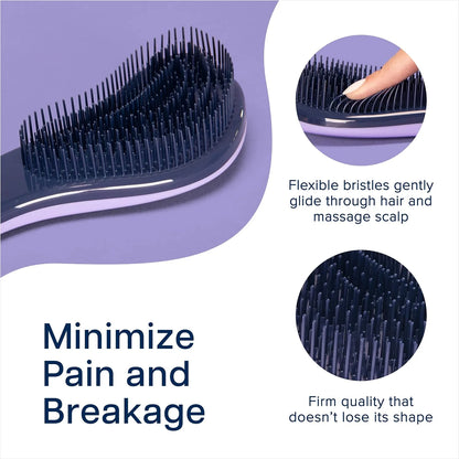 Crave Naturals Biggie Glide Thru Hair Brush - Detangler Brush for Curly, Straight, Wet or Dry Hair - Gentle Detangling Brushes for Adults, Kids, Toddlers - Hair Accessories for Women, 8.4x3.4" - Black