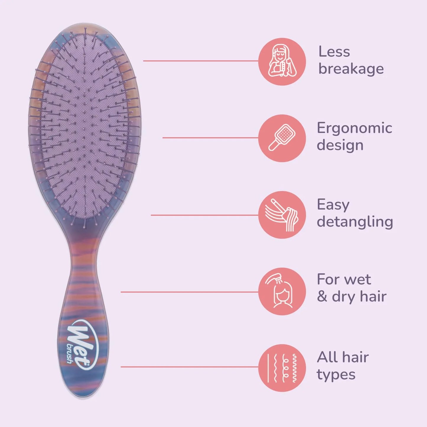 Wet Brush Original Detangler Hair Brush, Hipster Sketch, Ultra-Soft IntelliFlex Bristles, Detangling Bristles Glide Through Tangles (Wet & Dry Hair), Women & Men