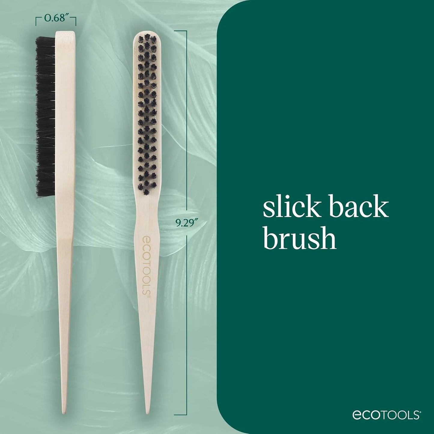 EcoTools Slick Back Hairbrush, Small Brush for Ponytail or Bun, 1 Count