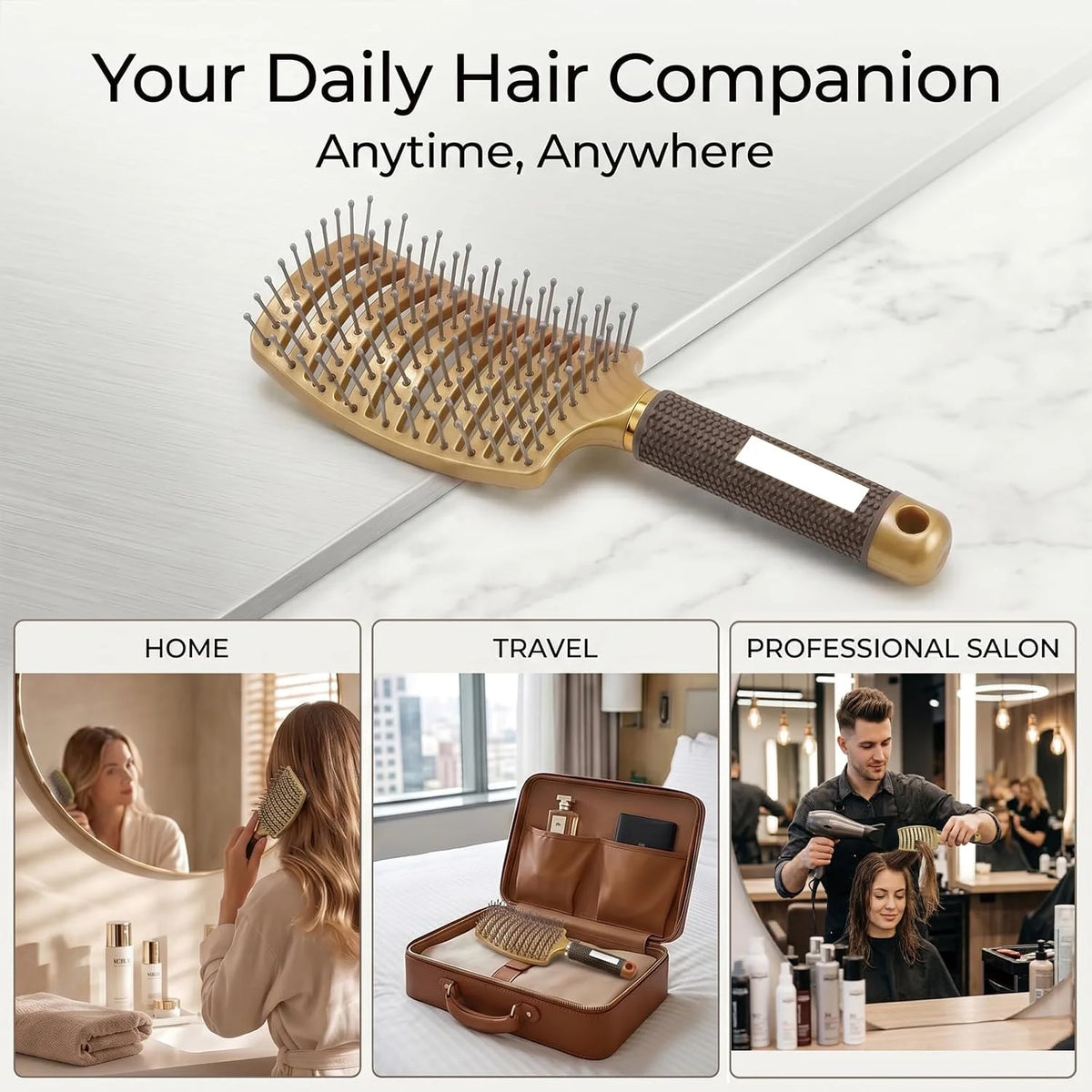 Curved Vented Hair Brush,Detangler Brush Faster Blow Drying for Women, Men