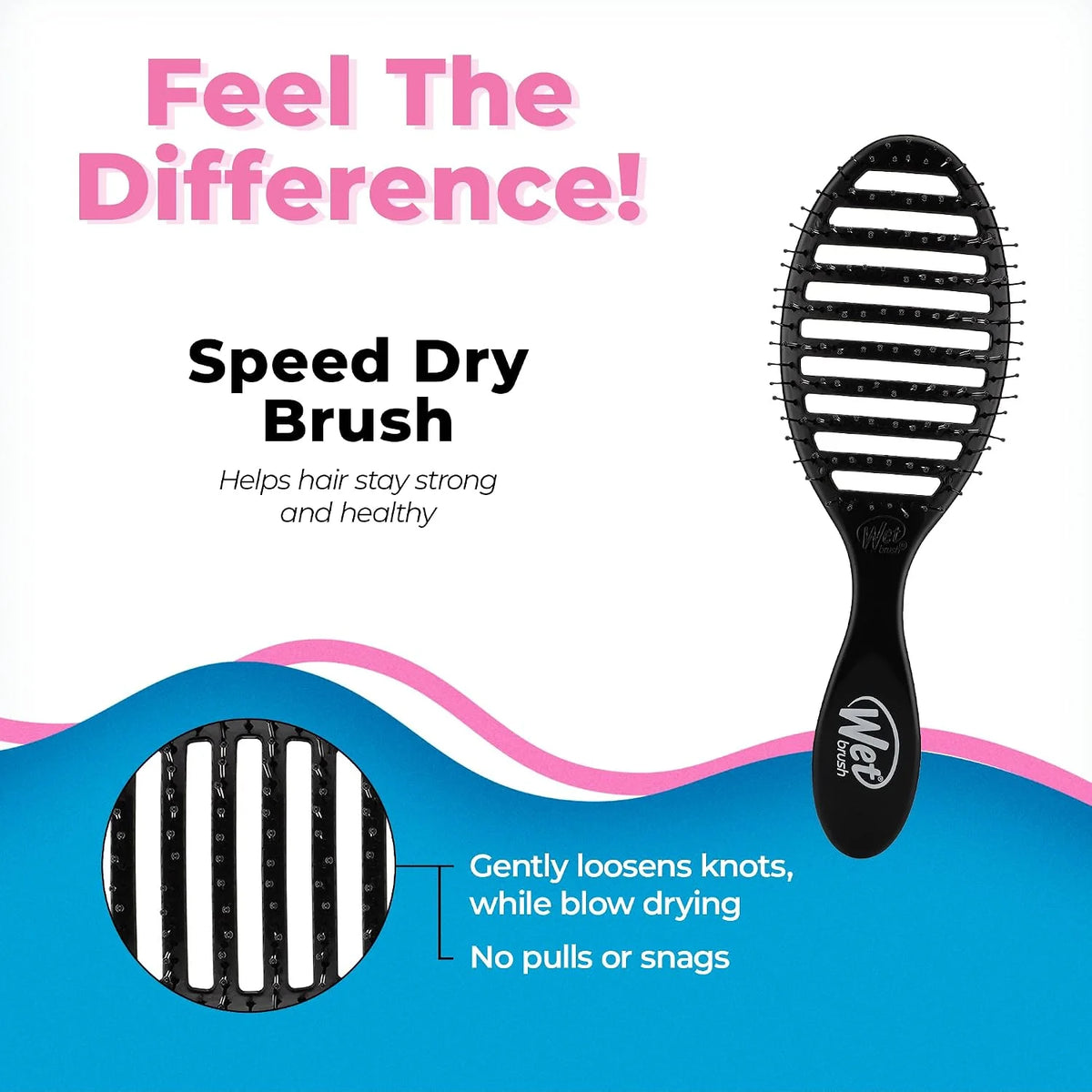 Wet Brush Speed Dry Hair Brush, Gravel (Terrain Textures) - Vented Design and Ultra Soft HeatFlex Bristles Are Blow Dry Safe With Ergonomic Handle Manages Tangle and Uncontrollable Hair - Pain-Free