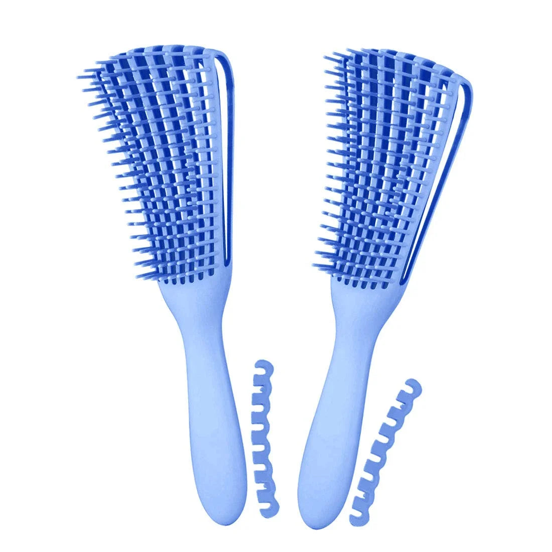 Hair Brush, Detangling Brush for Afro America/African Hair Textured 3a to 4c Kinky Wavy/Curly/Coily/Wet/Dry/Oil/Thick/Long Hair, Knots Detangler Scalp Massage Comb (2 pcs, Blue-Blue)
