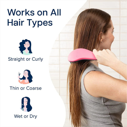 Crave Naturals Biggie Glide Thru Hair Brush - Detangler Brush for Curly, Straight, Wet or Dry Hair - Gentle Detangling Brushes for Adults, Kids, Toddlers - Hair Accessories for Women, 8.4x3.4" - Black
