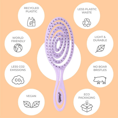 Ninabella Detangler Brush - No Tangle Hair Brush for Women, Fine, Thick and Long Hair - Hairbrush for Wet and Dry Hair, Gentle on the Scalp - Light Blue