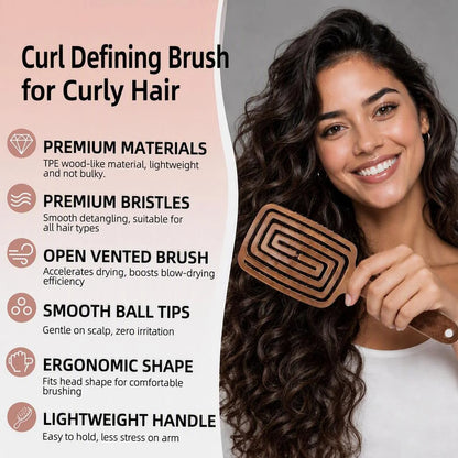 Hair Brush Detangler - Curved Vented Detangling Hair Brush for Women Men, Paddle Brush for Curly Straight Hair, Wet and Dry Styling, Faster Blow Drying
