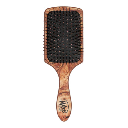 Wet Brush Paddle Shine Enhancer with Argan Oil, Distressed Wood - Ultra-Soft IntelliFlex Detangling Bristles with Boar Bristles For A Smooth & Shiny Finish - Pain-Free Hair Brush For Women & Men