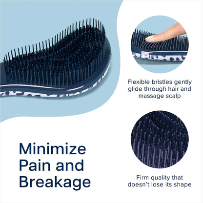 Crave Naturals Biggie Glide Thru Hair Brush - Detangler Brush for Curly, Straight, Wet or Dry Hair - Gentle Detangling Brushes for Adults, Kids, Toddlers - Hair Accessories for Women, 8.4x3.4" - Black