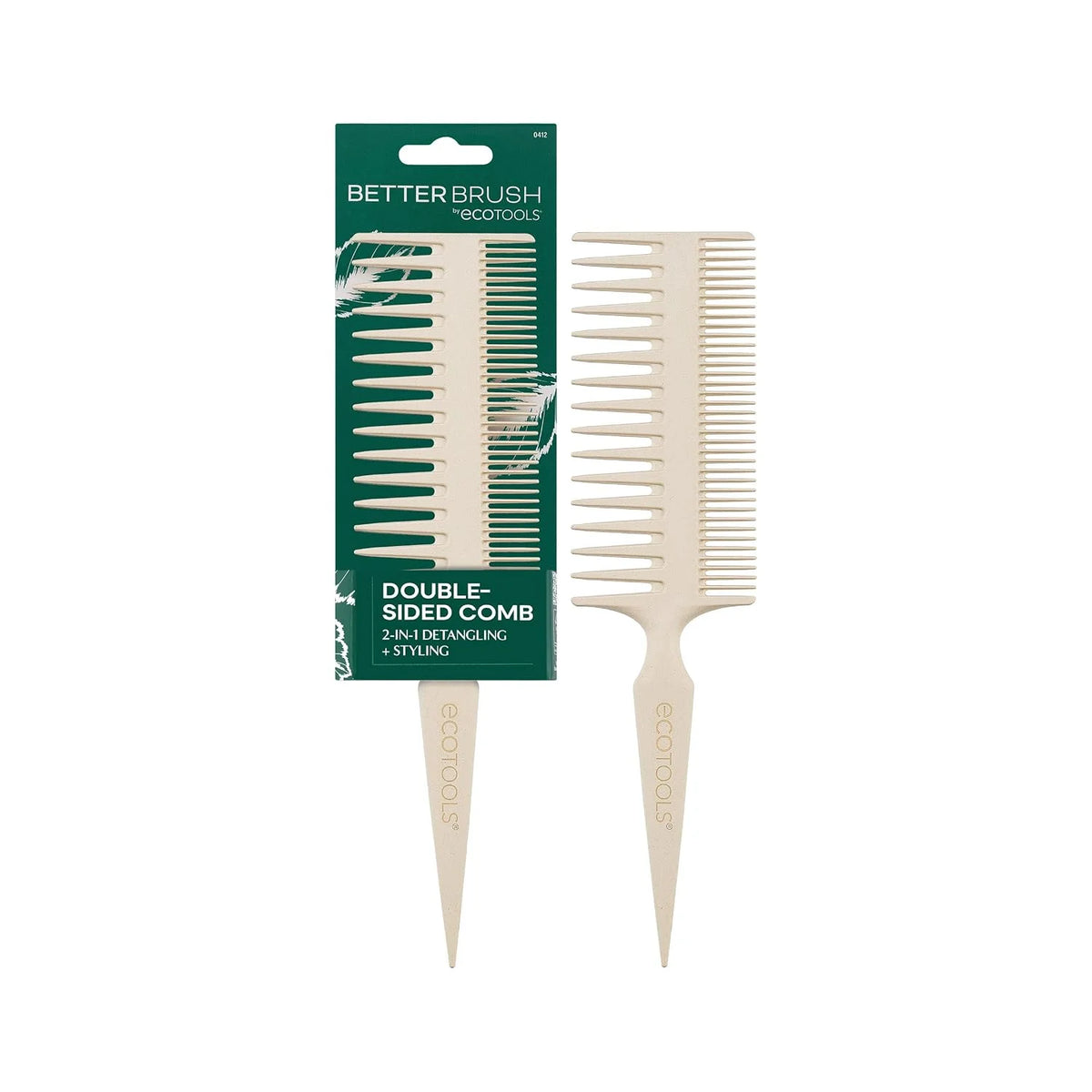 EcoTools Slick Back Hairbrush, Small Brush for Ponytail or Bun, 1 Count