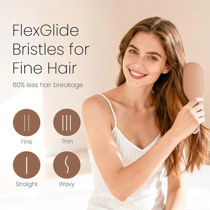 AIMIKE Rose Luxe Detangler Brush, Fine Thin Hair, Wet Dry Paddle Hair Brush