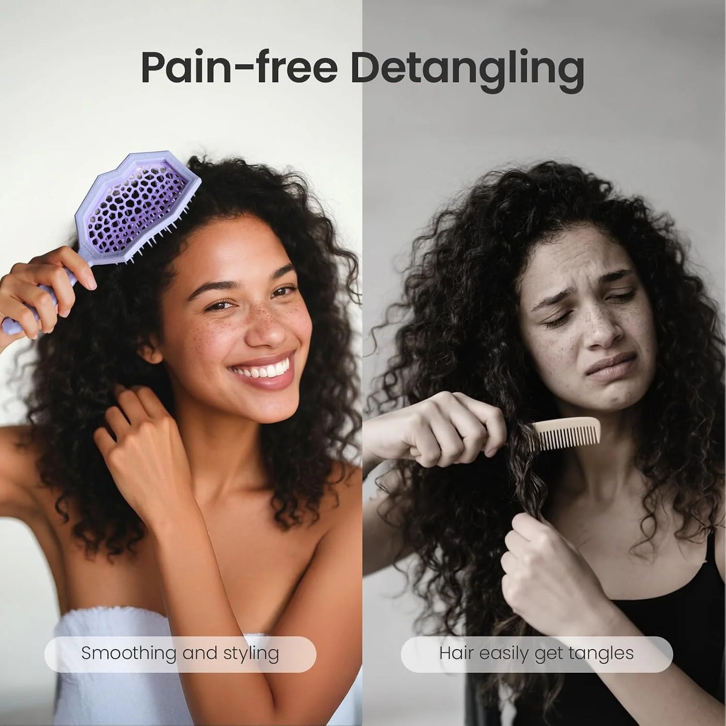 AIMIKE Glacier Detangler Brush for Curly Hair, Wet & Dry Hair Brush