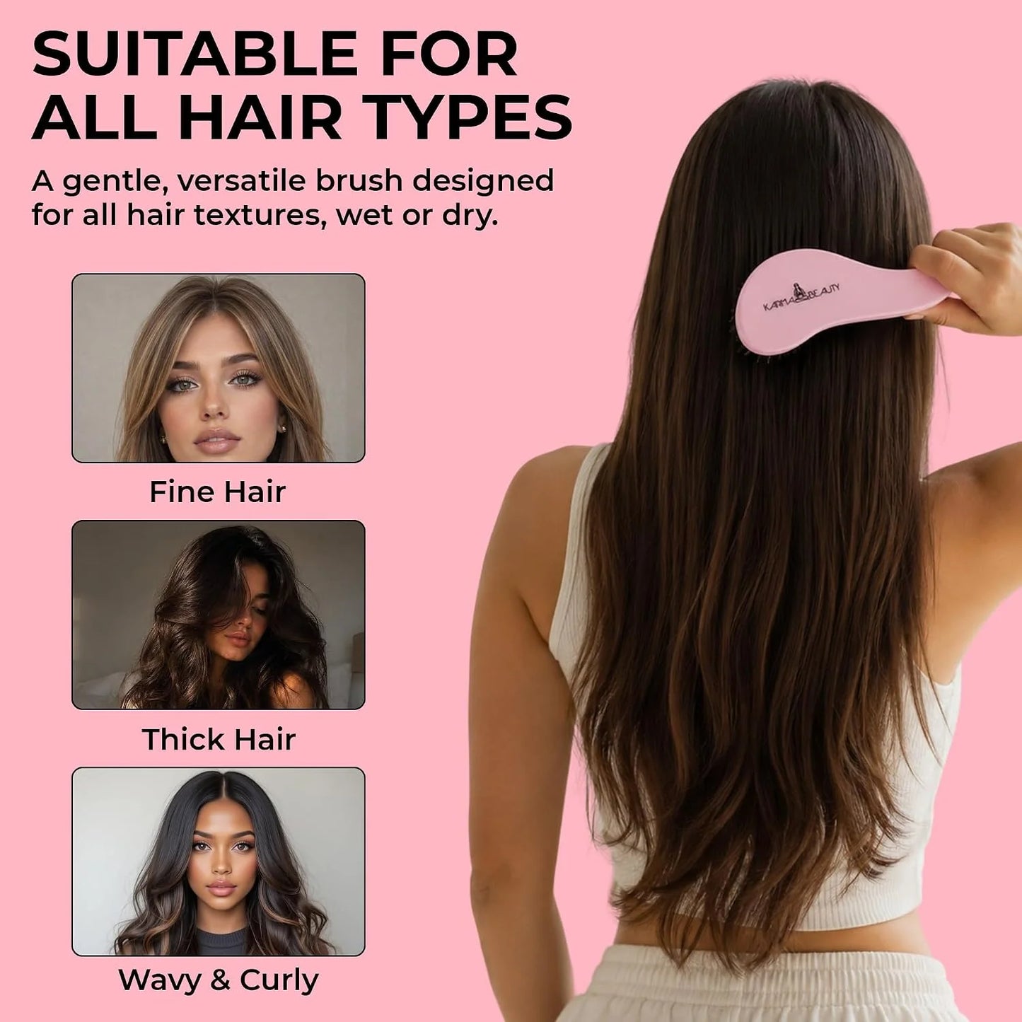 Mini Wet Brush, Travel Detangler Brush for Wet or Dry Hair, Brush for Women
