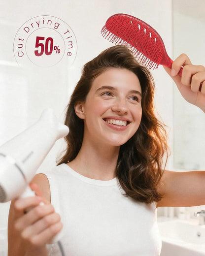 AIMIKE Detangler Paddle Hair Brush for Women & Fine Hair, Wet & Dry