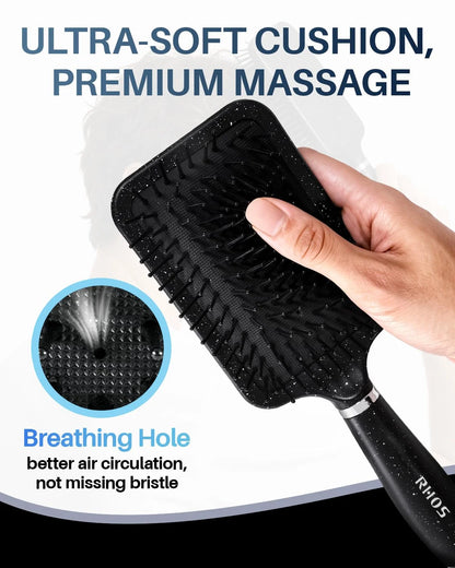 Purple Square Paddle Hair Brush for Women Men's Thin,Short,Thick,Long Hair