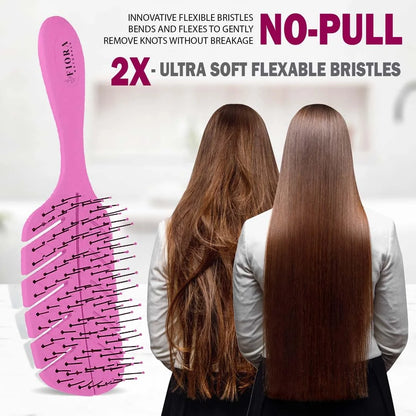 Fiora Naturals Detangler Brush for Wet and Dry Hair, Soft Detangling Brush