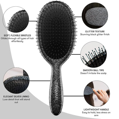 FRAMAR Checkered Hair Brush Detangler, Wet Hair Brushes For Women – Pink