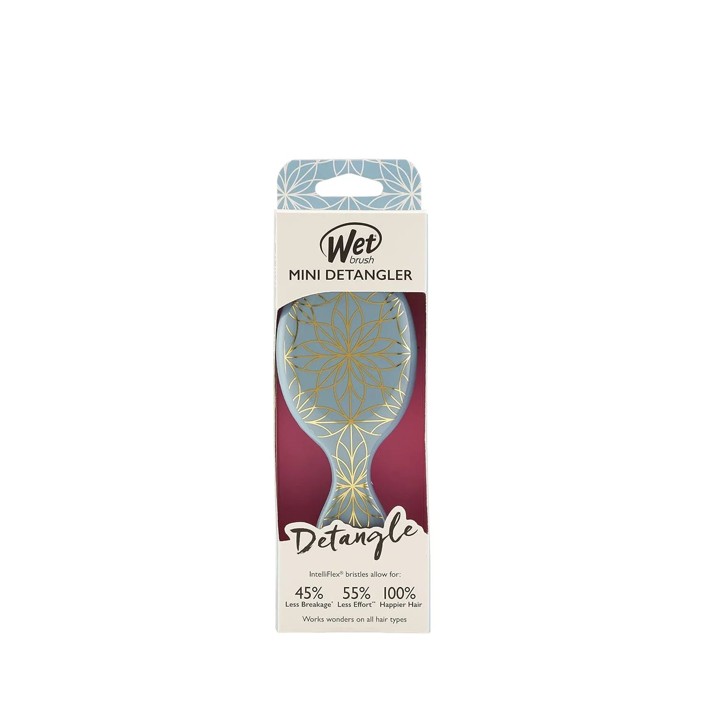 Wet Brush Squirt Detangler Hair Brushes - Lagoon, Geo - Mini Detangling Brush with Ultra-Soft IntelliFlex Bristles Glide Through Tangles with Ease - Pain-Free Comb for All Hair Types