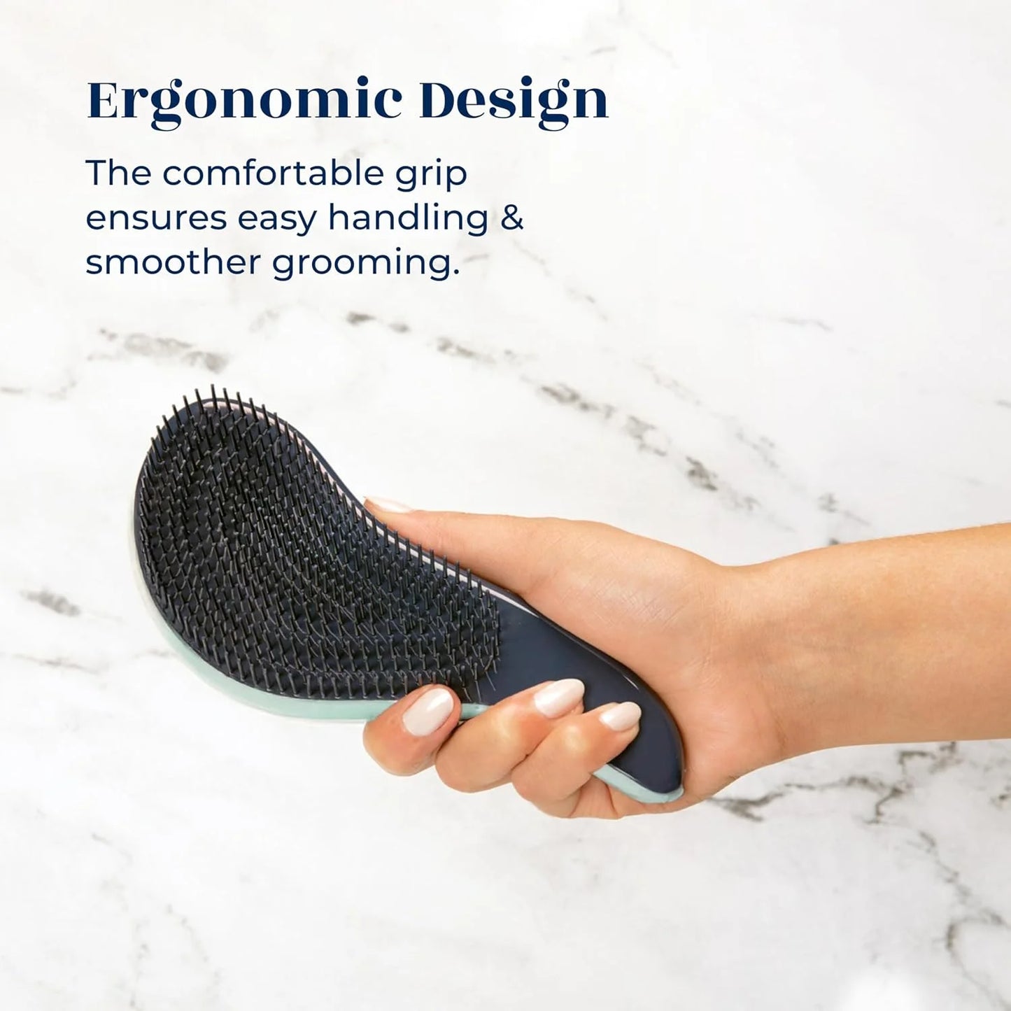 Crave Naturals Biggie Glide Thru Hair Brush - Detangler Brush for Curly, Straight, Wet or Dry Hair - Gentle Detangling Brushes for Adults, Kids, Toddlers - Hair Accessories for Women, 8.4x3.4" - Black