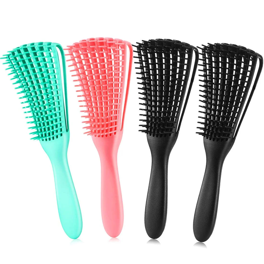 Hair Brush, Detangling Brush for Afro America/African Hair Textured 3a to 4c Kinky Wavy/Curly/Coily/Wet/Dry/Oil/Thick/Long Hair, Knots Detangler Scalp Massage Comb (2 pcs, Blue-Blue)