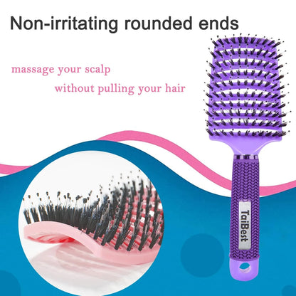 Boar Bristle Hair Brush Set – Wet/Dry Detangler for All Hair Types