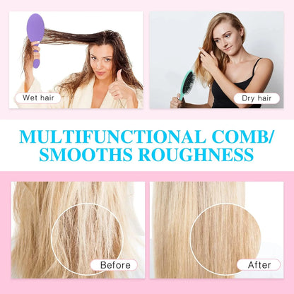 Nuenen 6 Pcs Wet Detangling Hair Brush, Dry Soft Bristle, Black