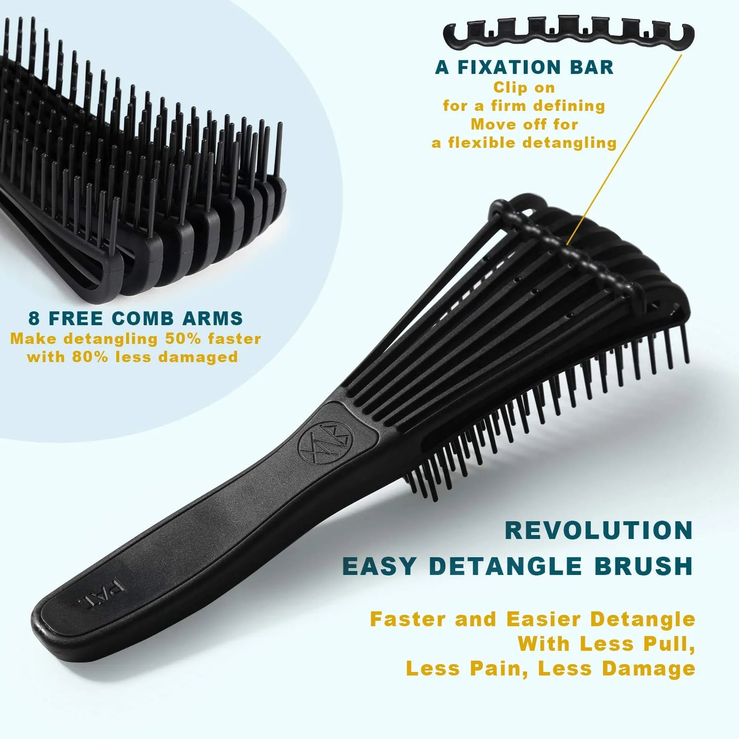 Detangler Hair Brush for Curly Hair, Curly Hair Brush for Natural 3/4abc Hair, Detangling Brush for Women Men Kids Styling Defining