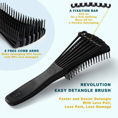Detangler Hair Brush for Curly Hair, Curly Hair Brush for Natural 3/4abc Hair, Detangling Brush for Women Men Kids Styling Defining