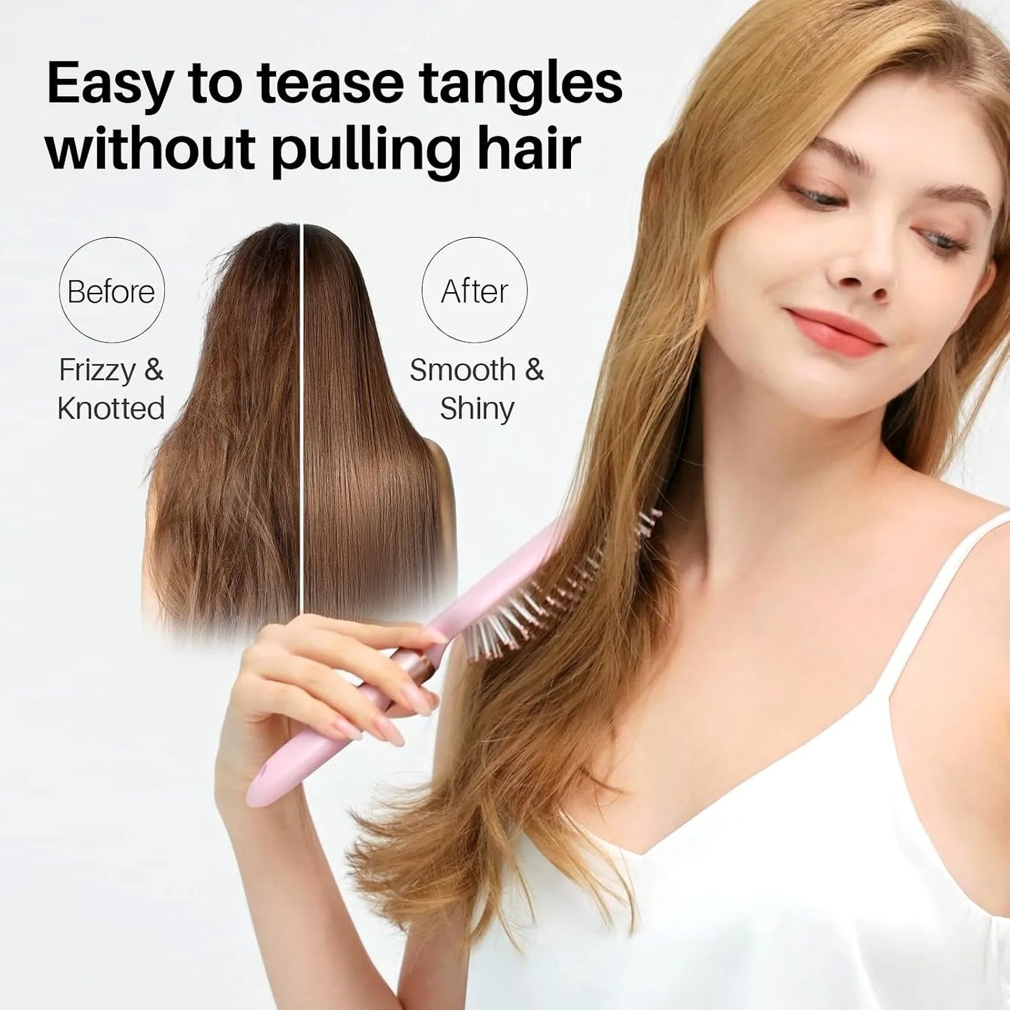 Purple Square Paddle Hair Brush for Women Men's Thin,Short,Thick,Long Hair
