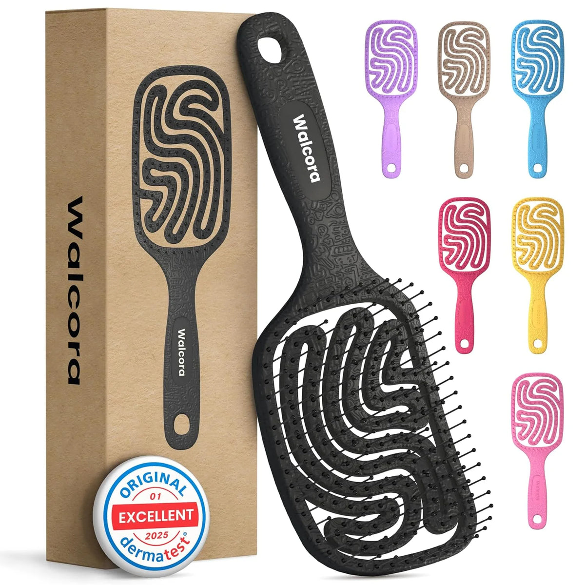Detangler Brush – Pain-Free Detangling Hair Brush for Wet & Dry Hair – Effortless Detangling Brush for Curly, Fine & Tangled Hair – Hairbrush for Women, Men & Kids – Purple