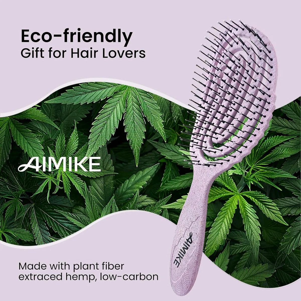AIMIKE Hemp-Relax Detangling Hair Brush for Wet & Dry Hair, Beige