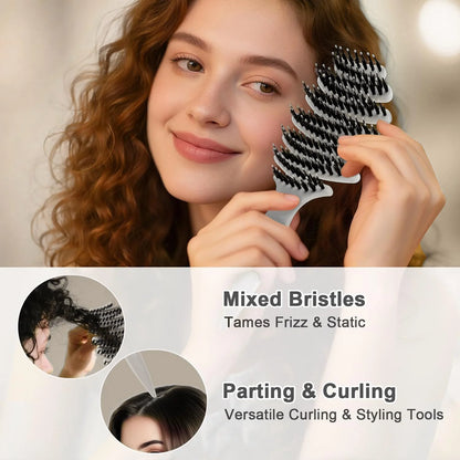 Natural Boar Bristle Hair Brush for Fine Hair - A Great Gift
